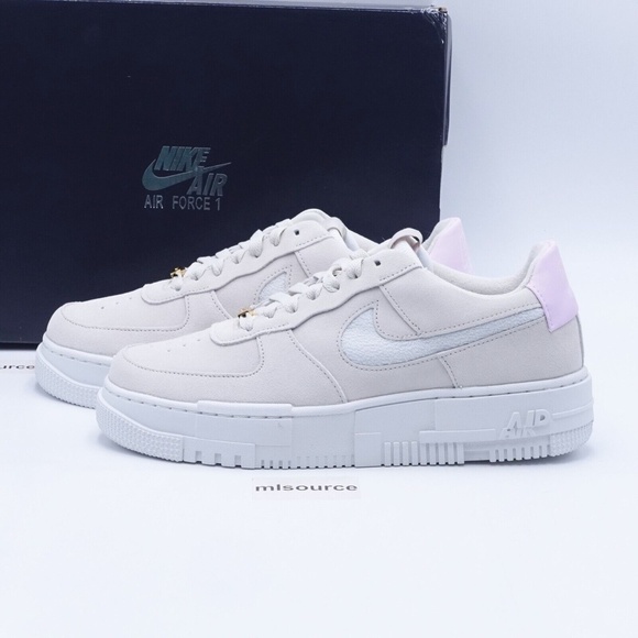 NEW Nike Air Force 1 Pixel Suede Sneakers DQ0827-100 Summit White - Picture 1 of 7